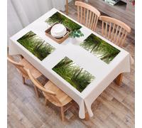 QRFASFZO Table Mats Set of 6, Place Mats Table Placemats Washable Non-slip Heat Insulation Woven Vinyl for,Farm Set,Spooky Tropical Exotic Fog Jungle in Rainforest in Nepal Asian,12x18 in