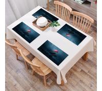QRFASFZO Table Mats Set of 6, Place Mats Table Placemats Washable Non-slip Heat Insulation Woven Vinyl for,Mysterious lonely tree, a striking red leaf tree, bathed in soft light in a misty m,12x18 in
