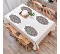 QRFASFZO Table Mats Set of 6, Place Mats Table Placemats Washable Non-slip Heat Insulation Woven Vinyl for,Mandala Decor,Vintage Moroccan Sacred Hidden Mean Ritual Belief Diagram with Nature,12x18 in