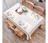 QRFASFZO Table Mats Set of 6, Place Mats Table Placemats Washable Non-slip Heat Insulation Woven Vinyl for,Floral Bouquet for The Bride of Yellow Roses and White Calla Lilies Butterfly,12x18 in