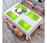 QRFASFZO Table Mats Set of 6, Place Mats Table Placemats Washable Non-slip Heat Insulation Woven Vinyl for,Exotic,Tropical Forest Rainforest Jungle Paradise Ecology Feng Shui Spa,Pistachio G,12x18 in