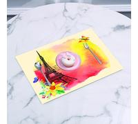 QRFASFZO Table Mats Set of 6, Place Mats Table Placemats Washable Non-slip Heat Insulation Woven Vinyl for,Paris decor, romantic floral image of the water,12x18 in