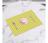 QRFASFZO Table Mats Set of 6, Place Mats Table Placemats Washable Non-slip Heat Insulation Woven Vinyl for,Oval Shaped Design Vivid Color Ogee Motif Indonesian Culture,12x18 in