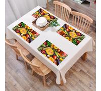 QRFASFZO Table Mats Set of 6, Place Mats Table Placemats Washable Non-slip Heat Insulation Woven Vinyl for,Harvest, fresh vegetables scattered on an old rustic dark textured surface,12x18 in