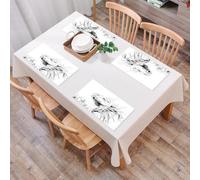 QRFASFZO Table Mats Set of 6, Place Mats Table Placemats Washable Non-slip Heat Insulation Woven Vinyl for,Dragon outline for coloring book. Angry fantasy creature. Vector illustration isola,12x18 in