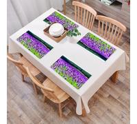 QRFASFZO Table Mats Set of 6, Place Mats Table Placemats Washable Non-slip Heat Insulation Woven Vinyl for,Lavender, landscape field in France. Fragrant blooming landscape. Agriculture. Rura,12x18 in