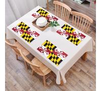 QRFASFZO Table Mats Set of 6, Place Mats Table Placemats Washable Non-slip Heat Insulation Woven Vinyl for,Maryland flag, horse vividly displays the iconic flag of Maryland with its unique c,12x18 in