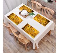 QRFASFZO Table Mats Set of 6, Place Mats Table Placemats Washable Non-slip Heat Insulation Woven Vinyl for,Forest, Warm Autumn Landscape with Pale Maple Leaves in the Forest Nov Season,12x18 in