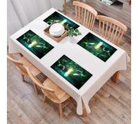 QRFASFZO Table Mats Set of 6, Place Mats Table Placemats Washable Non-slip Heat Insulation Woven Vinyl for,Jungle, Tropical Lake Mangrove Rainforest path through the lusters,12x18 in
