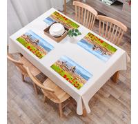 QRFASFZO Table Mats Set of 6, Place Mats Table Placemats Washable Non-slip Heat Insulation Woven Vinyl for,Featuring the iconic skyline of Florence with its Renaissance landmarks such,12x18 in