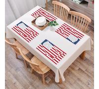 QRFASFZO Table Mats Set of 6, Place Mats Table Placemats Washable Non-slip Heat Insulation Woven Vinyl for,Map of the United States of America on the American flag,12x18 in