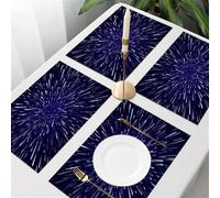 QRFASFZO Table Mats Set of 6, Place Mats Table Placemats Washable Non-slip Heat Insulation Woven Vinyl for,Art， A fascinating array of lines emanating from a central point in the darkness, s,12x18 in