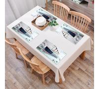 QRFASFZO Table Mats Set of 6, Place Mats Table Placemats Washable Non-slip Heat Insulation Woven Vinyl for,Maritime test of Titanic in Lake Belfast,Titanic,Sea landmark Titanic Lake Belfast,12x18 in