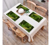QRFASFZO Table Mats Set of 6, Place Mats Table Placemats Washable Non-slip Heat Insulation Woven Vinyl for,Jungle, path in the forest Thailand Fresh calm nature park hiking,12x18 in