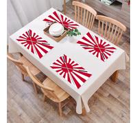 QRFASFZO Table Mats Set of 6, Place Mats Table Placemats Washable Non-slip Heat Insulation Woven Vinyl for,Japanese, Rising Sun inspired two long symbolic Japanese flag,12x18 in