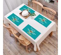 QRFASFZO Table Mats Set of 6, Place Mats Table Placemats Washable Non-slip Heat Insulation Woven Vinyl for,Musical illustration with concept guitar and birds in the sky,12x18 in