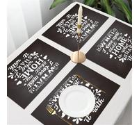 QRFASFZO Table Mats Set of 6, Place Mats Table Placemats Washable Non-slip Heat Insulation Woven Vinyl for,Calligraphy Quotation'My favorite thing about my home is with whom I share it, draw,12x18 in