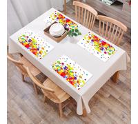 QRFASFZO Table Mats Set of 6, Place Mats Table Placemats Washable Non-slip Heat Insulation Woven Vinyl for,Light multicolor background colorful vector texture with circles. Splash effect ban,12x18 in