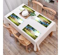 QRFASFZO Table Mats Set of 6, Place Mats Table Placemats Washable Non-slip Heat Insulation Woven Vinyl for,City,Colosseum, an ancient wonder bathed in the sun, surrounded by active environme,12x18 in