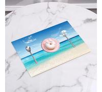 QRFASFZO Table Mats Set of 6, Place Mats Table Placemats Washable Non-slip Heat Insulation Woven Vinyl for,Ocean Decor, Tropical Caribbean Sea Sandy Beach Blue Cal,12x18 in