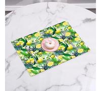 QRFASFZO Table Mats Set of 6, Place Mats Table Placemats Washable Non-slip Heat Insulation Woven Vinyl for,Nature,Tropical Plants with Large Evergreen Leaf Lemon Botany Palm Ju,12x18 in