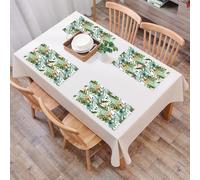 QRFASFZO Table Mats Set of 6, Place Mats Table Placemats Washable Non-slip Heat Insulation Woven Vinyl for,Leaf,Vintage Retro 60s Seem Banana Palm Tree Leaves Flower,12x18 in