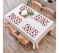 QRFASFZO Table Mats Set of 6, Place Mats Table Placemats Washable Non-slip Heat Insulation Woven Vinyl for,Hearts spades clubs and diamonds card suits background. that repeats left right up,12x18 in