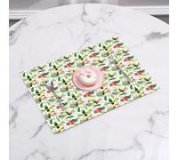 QRFASFZO Table Mats Set of 6, Place Mats Table Placemats Washable Non-slip Heat Insulation Woven Vinyl for,Parrot, tropical island jungle with flora and fauna bird toucan with green ones (2),12x18 in