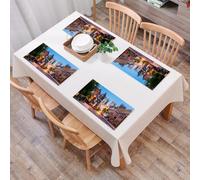 QRFASFZO Table Mats Set of 6, Place Mats Table Placemats Washable Non-slip Heat Insulation Woven Vinyl for,Gothic decor, York Minster view of the a,12x18 in