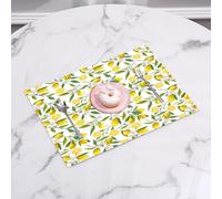 QRFASFZO Table Mats Set of 6, Place Mats Table Placemats Washable Non-slip Heat Insulation Woven Vinyl for,Nature, Exotic Lemon Tree Branches Yummy Delicious Gardening Design, Fern Green Yel,12x18 in