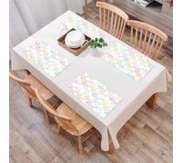 QRFASFZO Table Mats Set of 6, Place Mats Table Placemats Washable Non-slip Heat Insulation Woven Vinyl for,Art, repeat design of colored glasses on white background, creating a lively and st,12x18 in