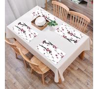 QRFASFZO Table Mats Set of 6, Place Mats Table Placemats Washable Non-slip Heat Insulation Woven Vinyl for,Floral seamless pattern. Blooming cherry with birds on branches. Watercolor paintin,12x18 in