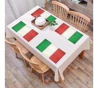 QRFASFZO Table Mats Set of 6, Place Mats Table Placemats Washable Non-slip Heat Insulation Woven Vinyl for,Italian flag, the green, white and red of the Italian flag presents a worn appearan,12x18 in