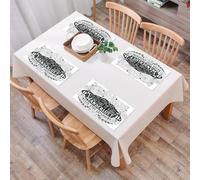 QRFASFZO Table Mats Set of 6, Place Mats Table Placemats Washable Non-slip Heat Insulation Woven Vinyl for,Hand drawn vintage label with mountains forest and lettering. Wanderlust Call Follo,12x18 in