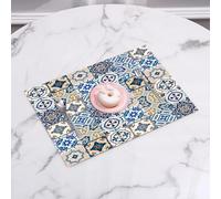 QRFASFZO Table Mats Set of 6, Place Mats Table Placemats Washable Non-slip Heat Insulation Woven Vinyl for,Moroccan, large collection of Portuguese traditional azulejo motifs1,12x18 in