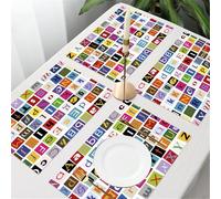 QRFASFZO Table Mats Set of 6, Place Mats Table Placemats Washable Non-slip Heat Insulation Woven Vinyl for,Alphabet for Kids ABC Educational Learning Tool for Boys and Babies Large A to Z Al,12x18 in