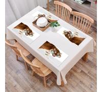QRFASFZO Table Mats Set of 6, Place Mats Table Placemats Washable Non-slip Heat Insulation Woven Vinyl for,Ferocious tiger in the snow, winter predator tiger roaring on the snow, tiger's agg,12x18 in