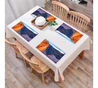 QRFASFZO Table Mats Set of 6, Place Mats Table Placemats Washable Non-slip Heat Insulation Woven Vinyl for,National Landscape Landmarks, Grand Canyon Cliff River View Nature Picture, Walnut,12x18 in
