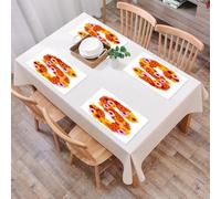 QRFASFZO Table Mats Set of 6, Place Mats Table Placemats Washable Non-slip Heat Insulation Woven Vinyl for,Letter S, Organic Color Palette Gerbera Bouquet Petals from the appearance,12x18 in