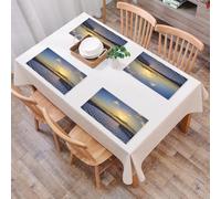 QRFASFZO Table Mats Set of 6, Place Mats Table Placemats Washable Non-slip Heat Insulation Woven Vinyl for,Italian decor, view of Livorno Italy at sunset Famous Terrazza Mascagni,12x18 in