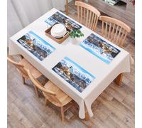 QRFASFZO Table Mats Set of 6, Place Mats Table Placemats Washable Non-slip Heat Insulation Woven Vinyl for,Lake Bled with St. Marys Church of the Assumption on the small island; Bled Sloveni,12x18 in