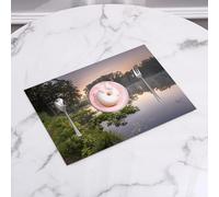 QRFASFZO Table Mats Set of 6, Place Mats Table Placemats Washable Non-slip Heat Insulation Woven Vinyl for,quiet Lakeview at dawn, the quiet morning oft Herac, the lake and surrounding woods,12x18 in