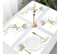 QRFASFZO Table Mats Set of 6, Place Mats Table Placemats Washable Non-slip Heat Insulation Woven Vinyl for,Cell Chromosome Genetic DNA Genome Study, Evolution Double Helix,12x18 in