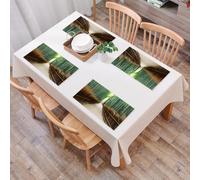 QRFASFZO Table Mats Set of 6, Place Mats Table Placemats Washable Non-slip Heat Insulation Woven Vinyl for,Bamboo forest in Japan, decorative panoramic view of the historical landscape park,12x18 in