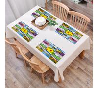 QRFASFZO Table Mats Set of 6, Place Mats Table Placemats Washable Non-slip Heat Insulation Woven Vinyl for,Collection of natural landscape photos, compilation of landscape natural images, to,12x18 in