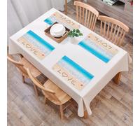 QRFASFZO Table Mats Set of 6, Place Mats Table Placemats Washable Non-slip Heat Insulation Woven Vinyl for,love written on a tropical beach,12x18 in