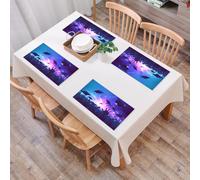 QRFASFZO Table Mats Set of 6, Place Mats Table Placemats Washable Non-slip Heat Insulation Woven Vinyl for,Graduation Decor, Convocation Crowd Concept Student Hands Throwing Mortar,12x18 in