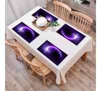 QRFASFZO Table Mats Set of 6, Place Mats Table Placemats Washable Non-slip Heat Insulation Woven Vinyl for,Flying comet with curved glowing tail in the starry night sky,12x18 in