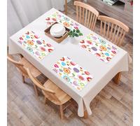 QRFASFZO Table Mats Set of 6, Place Mats Table Placemats Washable Non-slip Heat Insulation Woven Vinyl for,Kids, Playful Garden Colorful ow With Blooming Flowers Strawberries Birds Animals D,12x18 in
