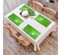 QRFASFZO Table Mats Set of 6, Place Mats Table Placemats Washable Non-slip Heat Insulation Woven Vinyl for,Natural green photography, the sun filters through dense leaves, the sun shines thr,12x18 in